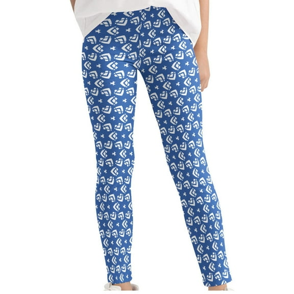 Odeerbi Toddler Girls Soft Leggings Cute Print Stretchy Tights Pants Children's Baby Tights Pants Casual Elastic Pants Toddler Clothes Blue