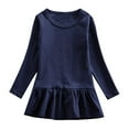 thumbnail image 1 of Odeerbi Toddler Girls Spring Fall Long Sleeve Dresses Ruffle Cotton Dress Cute Solid Color Round Neck Casual Comfortable Loose Fishtail Dress Toddler Girls Clothes, 1 of 3