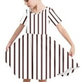 thumbnail image 1 of Odeerbi Toddler Girls Summer A-Line Dress Cute Striped Swing Dress Toddler Kids Short Sleeve Stretchy Dress Toddler Girls Clothes, 1 of 7