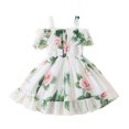 thumbnail image 1 of Odeerbi Toddler Girls Summer Chiffon Dress Kids Baby Princess Dress Sling Beach Dress, 1 of 9