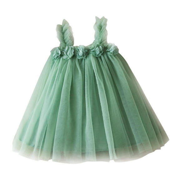 Odeerbi Toddler Girls Summer Tulle Tutu Dress Cute Ruffle Slip Strap Princess Dresses Sleeveless Lace Mesh Dress Toddler Girls Clothes