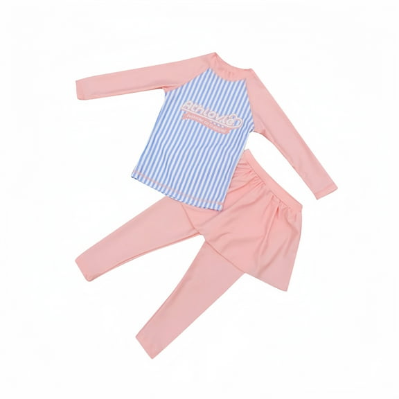 Odeerbi Toddler Girls UV Protection Rash Guard Swim Set, 2-Piece, Sizes 3-9 Years