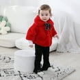 thumbnail image 1 of Odeerbi Toddler Girls Winter Faux Furrry Coat Bow Winter Coat Fleece Lined Thick Down Coats Puffy Polyester Fiber Girdling Coat 3-4 Years, 1 of 7