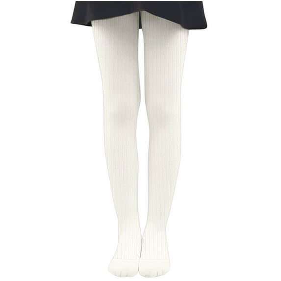 Odeerbi Toddler Girls Winter Thermal Leggings Cotton Pantyhose Ballet Tights Child's Solid Color Dance Socks Soft Cute Full Length Pants