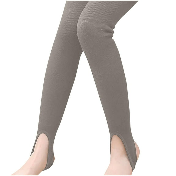 Odeerbi Toddler Girls Winter Thermal Stirrup Leggings Cotton Pantyhose Ballet Tights Child's Solid Color Dance Socks Soft Cute Full Length Pants