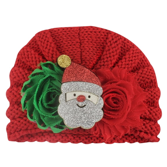Odeerbi Toddler Headbands Baby Boys Girls Cute Flower Headbands Children Christmas Tree Santa Claus Knitting Headdress Hair Band Hair Accessories Green