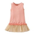 thumbnail image 1 of Odeerbi Toddler Kids Baby Girls 2025 Fashion Cute Solid Color Sleeveless Mesh Ruffles Princess Dress, 1 of 9