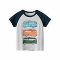 thumbnail image 1 of Odeerbi Toddler Kids Boys Cotton T-shirt Round Neck Short Sleeve Tops Fashion English Print Shirts Gray, 1 of 8