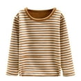 Odeerbi Toddler Kids Boys Girls Fleece Lined Base Layer Stripe Winter