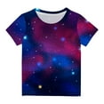 thumbnail image 1 of Odeerbi Toddler Kids Boys Girls Galaxy Gradient Tops Short Sleeve T-shirt Summer Funny Graphic Shirts 3-14 Years Multicolor, 1 of 5