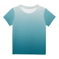 thumbnail image 1 of Odeerbi Toddler Kids Boys Girls Gradient Tops Short Sleeve T-shirt Summer Funny Graphic Shirts 3-14 Years Blue, 1 of 5
