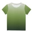 thumbnail image 1 of Odeerbi Toddler Kids Boys Girls Gradient Tops Short Sleeve T-shirt Summer Funny Graphic Shirts 3-14 Years Green, 1 of 5
