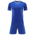 thumbnail image 1 of Odeerbi Toddler Kids Boys Girls Mesh Soccer Training Uniform Set Solid Color Short Sleeve T-Shirt Shorts Quick Dry Athletic Sets for 1-12 Years, 1 of 5
