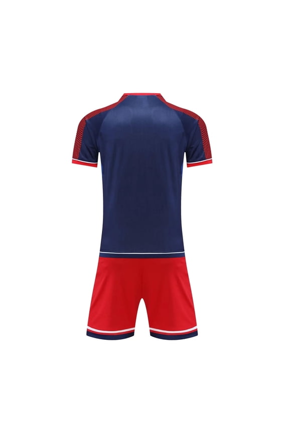 Toddler Kids Boys Girls Quick Dry Soccer Uniform Set Color Block Short Sleeve T-Shirt Shorts Mesh Athletic Sportswear for 2-13 Years
