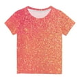 thumbnail image 1 of Odeerbi Toddler Kids Boys Girls Sequin Print Gradient Tops Short Sleeve T-shirt Summer Funny Graphic Shirts 3-14 Years Orange, 1 of 5