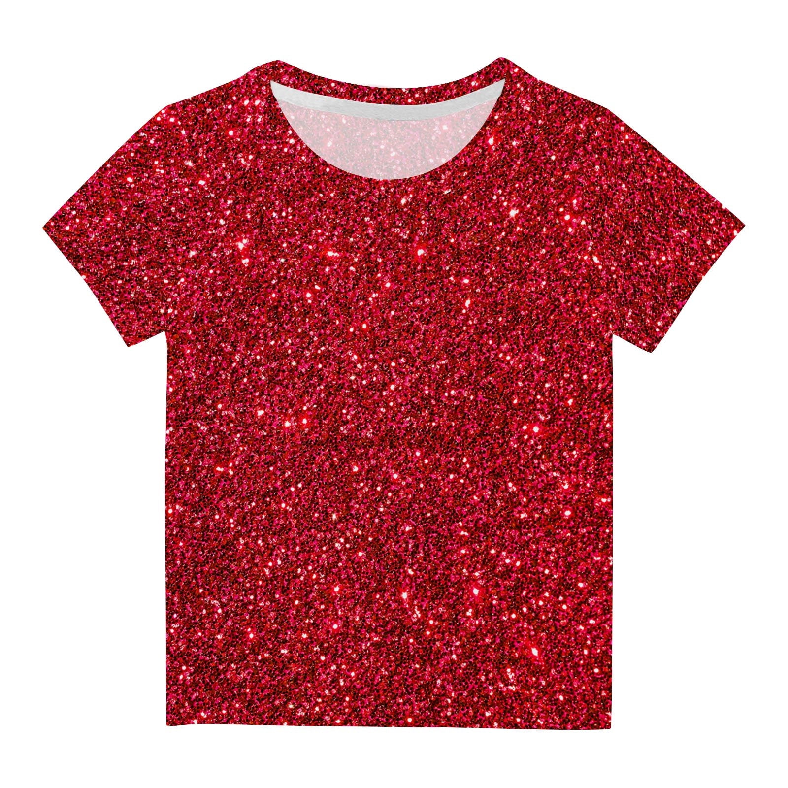 トップス ANDMARYBobby girls tops Odeerbi Toddler Kids Boys Girls Sequin Print Tops Short Sleeve T
