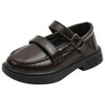 thumbnail image 1 of Odeerbi Toddler Kids Girls Leather Shoes Prewalker Spring Autumn Uniform Shoes 2025 Casual Performance Shoes Brown, 1 of 9
