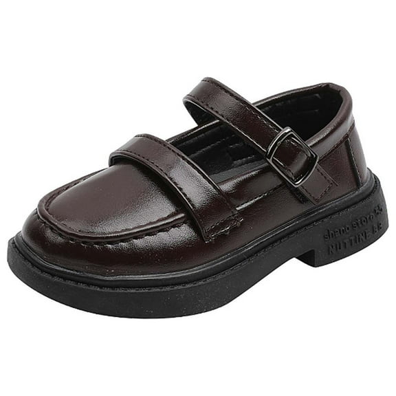 Odeerbi Toddler Kids Girls Leather Shoes Prewalker Spring Autumn Uniform Shoes 2025 Casual Performance Shoes Brown
