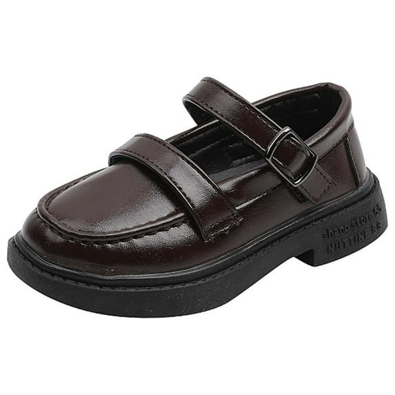 Odeerbi Toddler Kids Girls Leather Shoes Prewalker Spring Autumn Uniform Shoes 2025 Casual Performance Shoes Brown