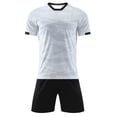 thumbnail image 1 of Odeerbi Toddler Kids Teen Boys Girls Mesh Soccer Training Uniform Set Gradient Short Sleeve T-Shirt Shorts Quick Dry Athletic Sets for 1-14 Years, 1 of 9