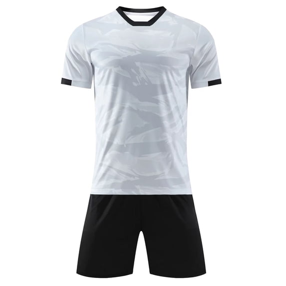 Odeerbi Toddler Kids Teen Boys Girls Mesh Soccer Training Uniform Set Gradient Short Sleeve T-Shirt Shorts Quick Dry Athletic Sets for 1-14 Years
