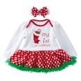 thumbnail image 1 of Odeerbi Toddler Newborn Baby Girls Princess Letter Tutu Dress Set Christmas Outfits Four-piece Suit, 1 of 9