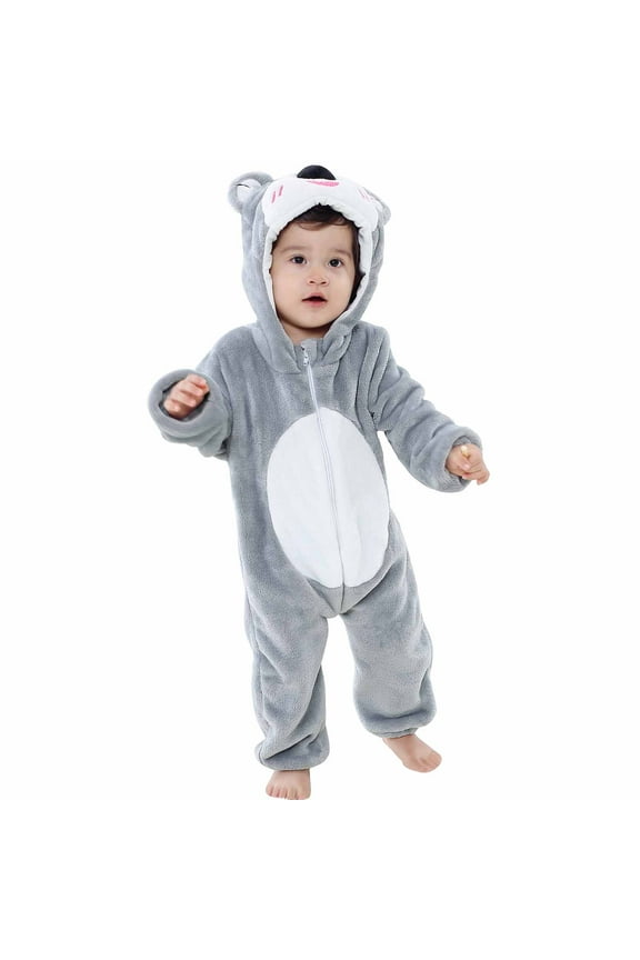 Toddler Pajamas Autumn Winter Infant Baby Unisex Child Pajama Plush Onesie One-piece Sloth Animal Outfit Black