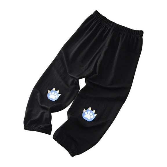 Odeerbi Toddler Pants Boys Dinosaur Pants Cotton Linen Jogger Pants Baby Clothes Summer 2025 Casual Print Pants Strap Pants Black - A