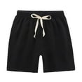 thumbnail image 1 of Odeerbi Toddler Pants Kids Boys Girls Sweat Shorts 2025 Casual Cotton Linen Shorts Baby Fashion Cute Solid Color Sports Shorts Black, 1 of 5