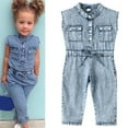 thumbnail image 1 of Odeerbi Toddler Romper Baby Boys Girls Clothes Sleeveless Denim Romper Summer Solid Color Jeans Wear Jumpsuit Blue, 1 of 9