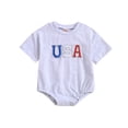 thumbnail image 1 of Odeerbi Toddler Romper Baby Boys Girls Independence Day Clothes Kids Fashion Cute Short Sleeve 2025 Casual Romper Gray, 1 of 9