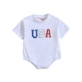 thumbnail image 1 of Odeerbi Toddler Romper Baby Boys Girls Independence Day Clothes Kids Fashion Cute Short Sleeve 2025 Casual Romper White, 1 of 9