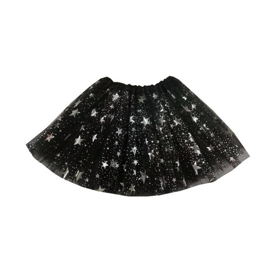 Odeerbi Toddler Skirt Girls Tulle Tutu Skirt Kids Star Sequins Princess Skirt Baby Outfits Clothes Black