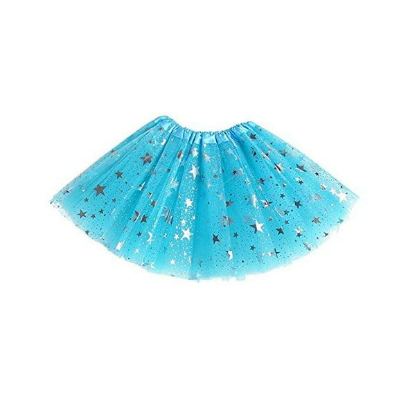 Odeerbi Toddler Skirt Girls Tulle Tutu Skirt Kids Star Sequins Princess Skirt Baby Outfits Clothes Blue