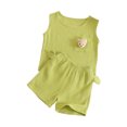 thumbnail image 1 of Odeerbi Toddler Two-piece Set Boys Summer Outfits Tank Tops Kids Bear Pendant Sleeveless Vest Shorts Baby Casual Clothes Set Green, 1 of 4