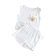 thumbnail image 1 of Odeerbi Toddler Two-piece Set Boys Summer Outfits Tank Tops Kids Bear Pendant Sleeveless Vest Shorts Baby Casual Clothes Set White, 1 of 9