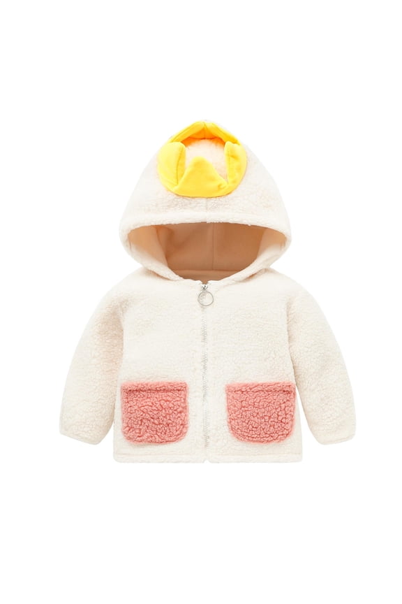 Toddler Winter Coat Kids Boys Girls Outerwear Jackets Newborn Baby Warm Coat Knit Outwear Hooded Jumpsuit White