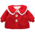 thumbnail image 1 of Odeerbi Toddler Winter Coat Kids Girls Outerwear Jackets Baby 2025 Fashion Cute Solid Color Windproof Padded Clothes Jacket Lapel Coat Red, 1 of 9