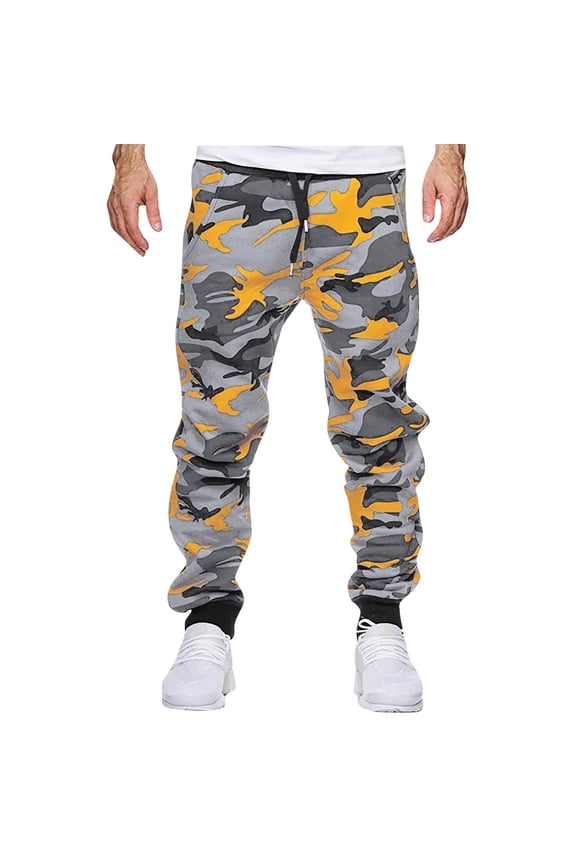 Trousers Full Length Pants for Men Camouflage Tracksuit Bottoms Jogging Bottoms Leisure Trousers Sports Trousers Streetwear With Cotton Fabric Red