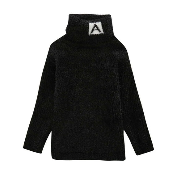 Odeerbi Turtleneck Sweater for Kids Autumn Winter Boys Girls High Collar Pullover Sweater White