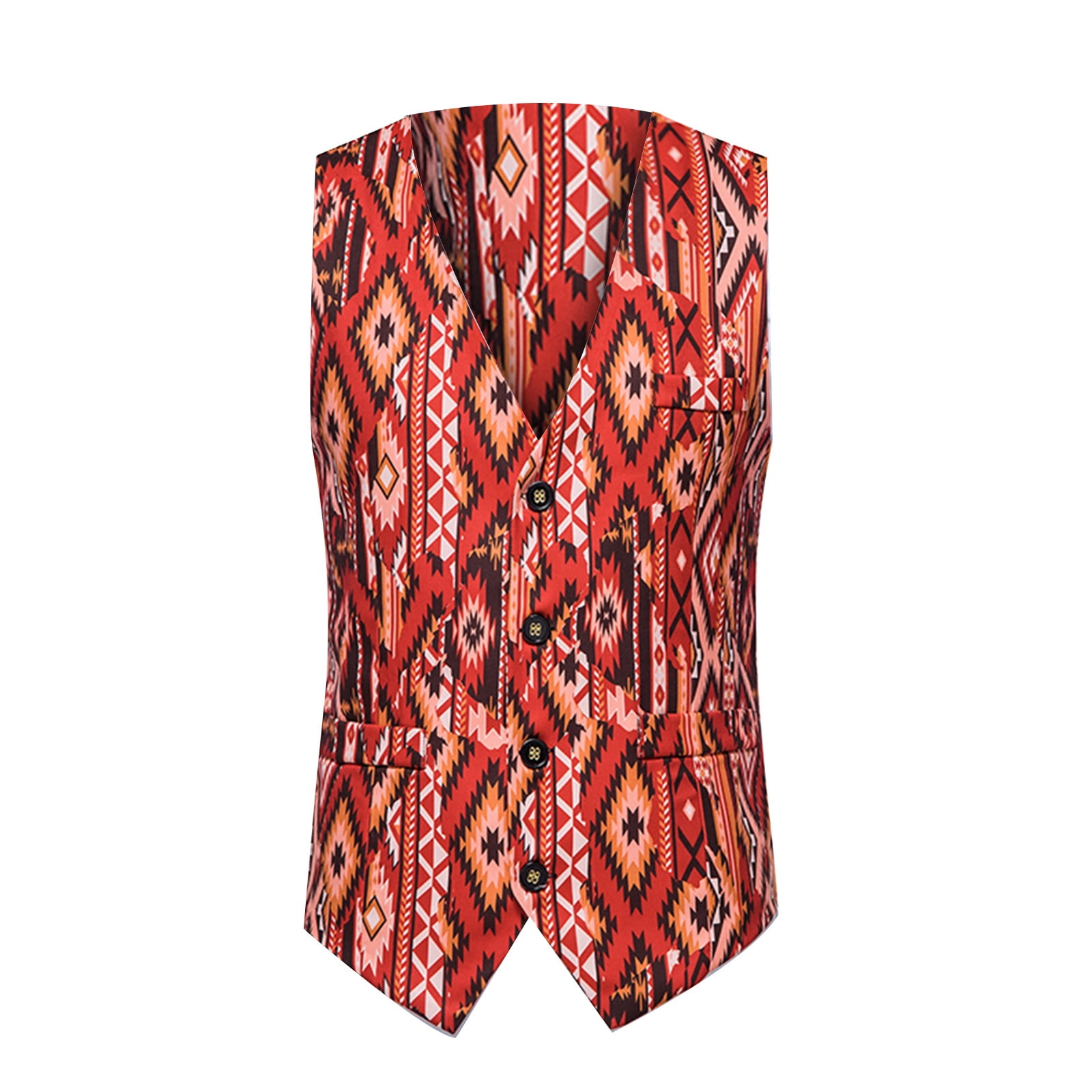 Odeerbi Wedding Vest For Men Slimtype Singlebreasted Paisley Floral