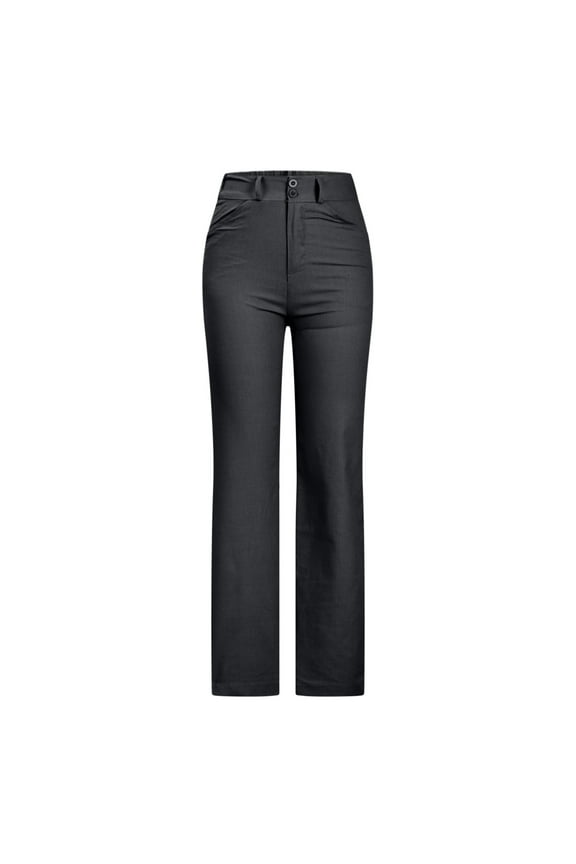 Wide Leg Pants for Women Trendy 2025 Casual Solid Color Split Mid Waist Loose No Belt Elasticity Wide Leg Long Pants Khaki