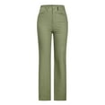thumbnail image 1 of Odeerbi Wide Leg Pants for Women Trendy 2025 Casual Solid Color Split Mid Waist Loose No Belt Elasticity Wide Leg Long Pants Khaki, 1 of 6