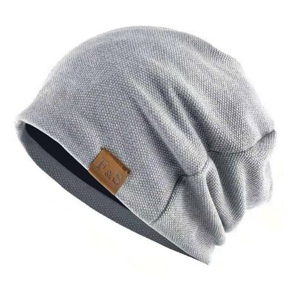 Odeerbi Winter Beanie for Men Women Knitted Beanie Cap 2025 Fashionable Windproof Plush Warm Bun Pile Cap Gray