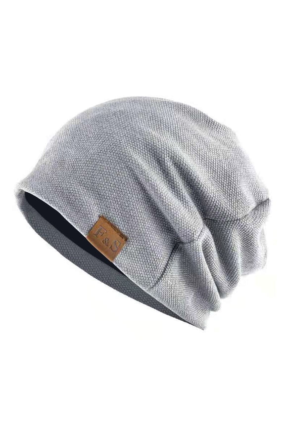 Winter Beanie for Men Women Knitted Beanie Cap Fashionable Windproof Plush Warm Bun Pile Cap Gray