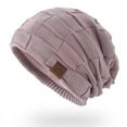 thumbnail image 1 of Odeerbi Winter Beanie for Men Women Knitted Beanie Cap Scrub Cap With Buttons Bouffant Hat With Sweatband Pink, 1 of 4
