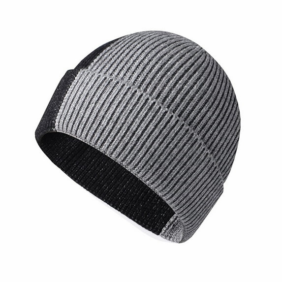 Odeerbi Winter Beanie for Men Women Knitted Beanie Cap Wool Hat 2025 Fashion Color Matching Hat Black