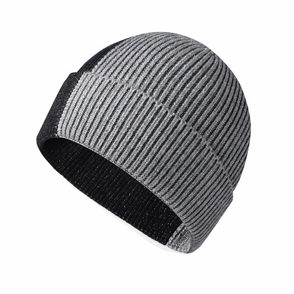Odeerbi Winter Beanie for Men Women Knitted Beanie Cap Wool Hat 2025 Fashion Color Matching Hat Black