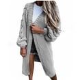 thumbnail image 1 of Odeerbi Winter Chunky Knit Cardigan Sweaters For Women Plus Size Solid Color Loose Sweater 2025 Fashion Comfortable Long Sleeve Large Sweater Coat Gray, 1 of 6