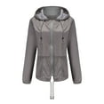 thumbnail image 1 of Odeerbi Winter Coats for Women 2025 Solid Rain Jacket Outdoor Jackets Waterproof Hooded Raincoat Windproof Gray, 1 of 5